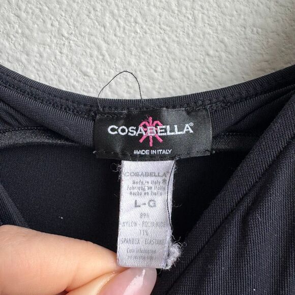 Cosabella Amore Women’s Classic Black Nightie Chemise Mini Cami Slip Dress Large - Picture 6 of 12